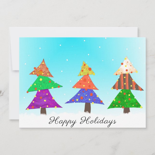 Trees and snow holiday card (Front)