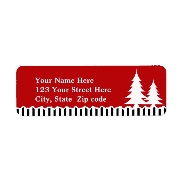 Trees And Stripes Address Or Gift Tag