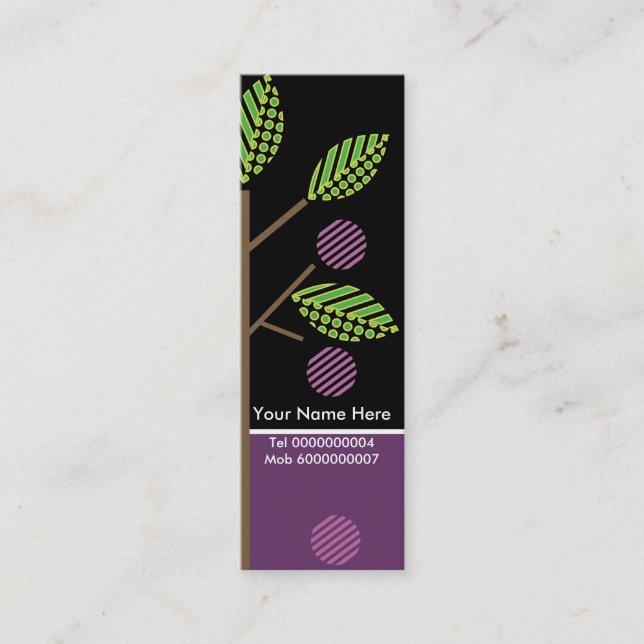 Trees And Their Fruit Business Cards-Skinny Mini Business Card (Front)