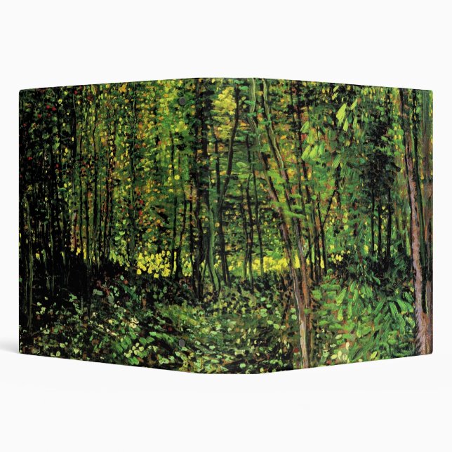 Trees and Undergrowth by Vincent van Gogh 3 Ring Binder (Background)