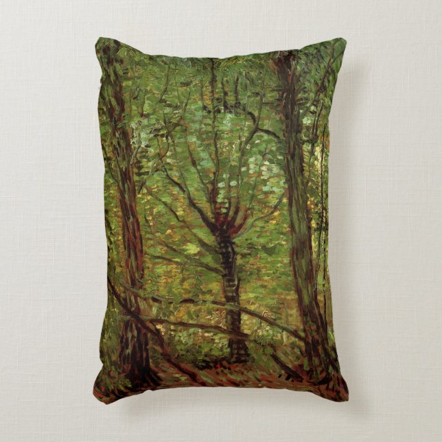 Trees and Undergrowth by Vincent van Gogh Accent Pillow (Front(Vertical))