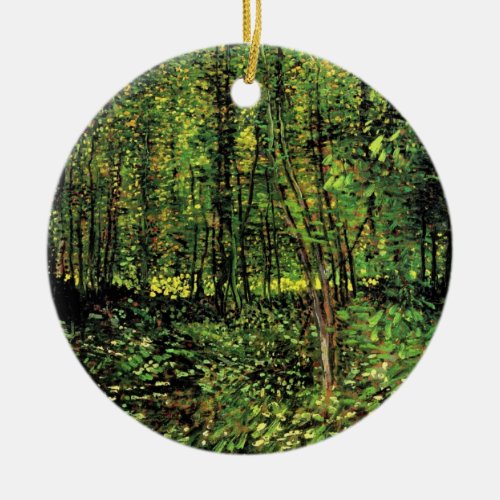 Trees and Undergrowth by Vincent van Gogh Ceramic Ornament