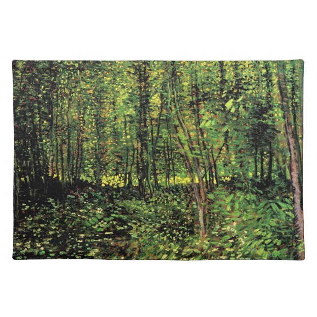 Trees and Undergrowth by Vincent van Gogh Cloth Placemat (Front)