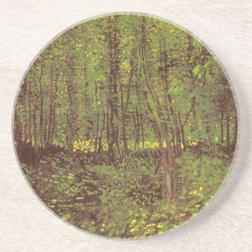 Trees and Undergrowth by Vincent van Gogh Coaster