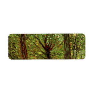 Trees and Undergrowth by Vincent van Gogh Label