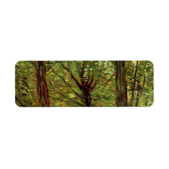 Trees and Undergrowth by Vincent van Gogh Label (Front)