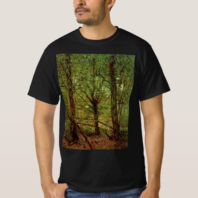 Trees and Undergrowth by Vincent van Gogh T-Shirt (Front)