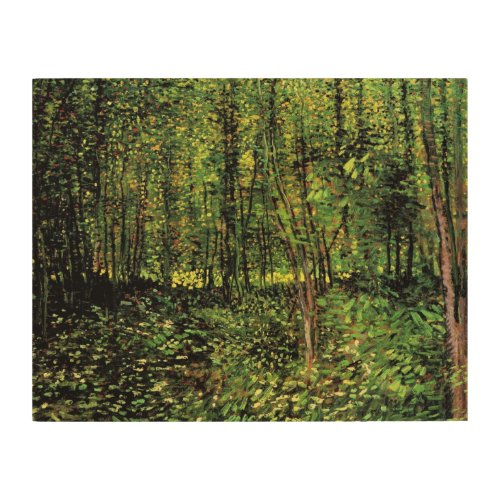 Trees and Undergrowth by Vincent van Gogh Wood Wall Decor