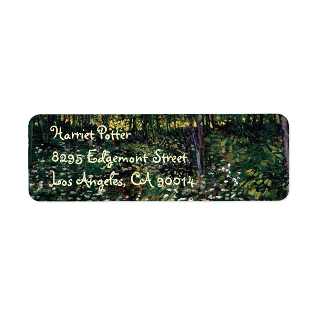 Trees and Undergrowth Van Gogh Fine Art Label (Front)