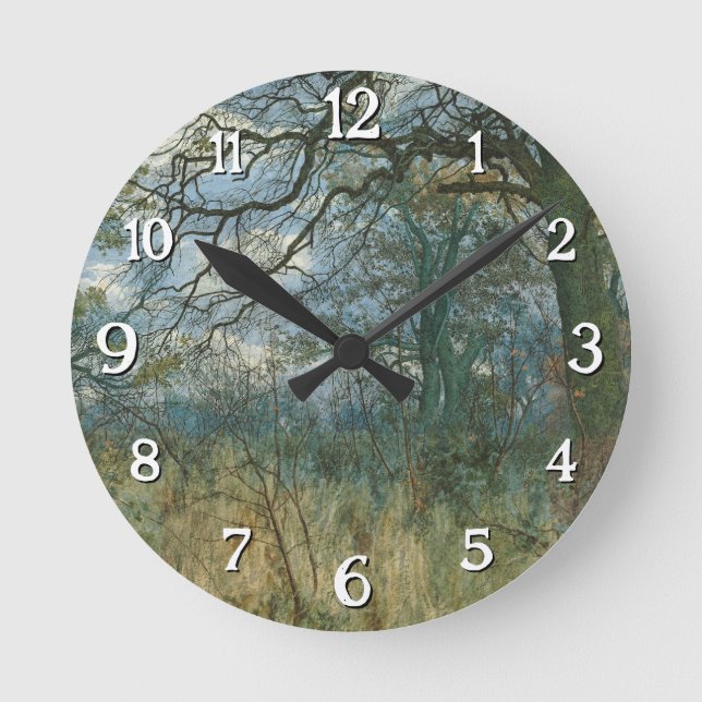 Trees and Undergrowth – William Fraser Garden Round Clock (Front)