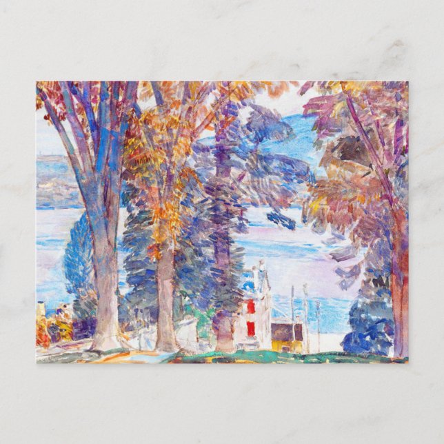 Trees and Water by Childe Hassam Postcard (Front)