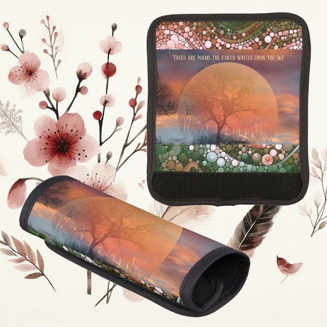 Trees Are Poems Earth Writes Upon The Sky Funky  Luggage Handle Wrap (Trees Are Poems Earth Writes Upon The Sky Funky Luggage Handle Wrap)