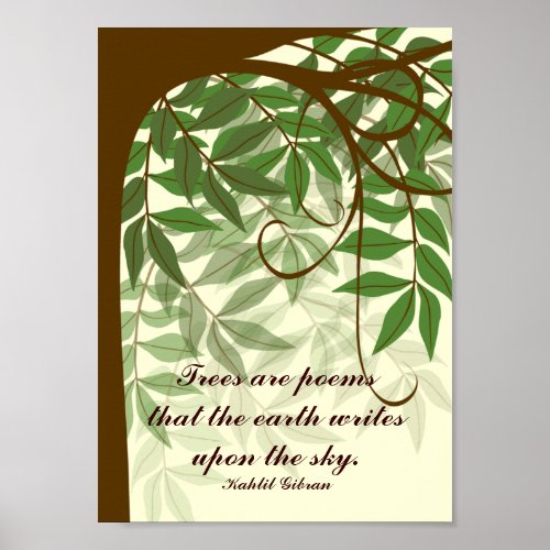 Trees Are Poems Quote Poster
