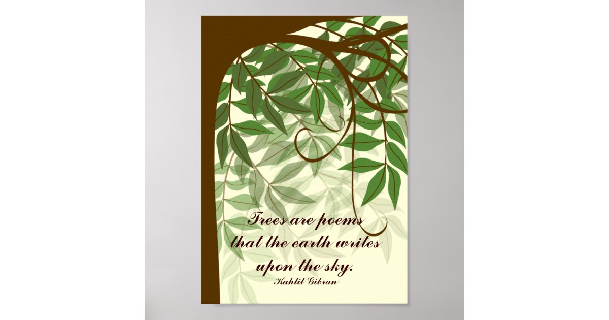 Trees Are Poems Quote Poster | Zazzle