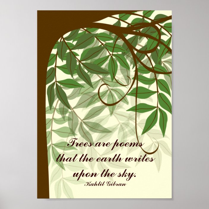 Trees Are Poems Quote Poster  Zazzle.com