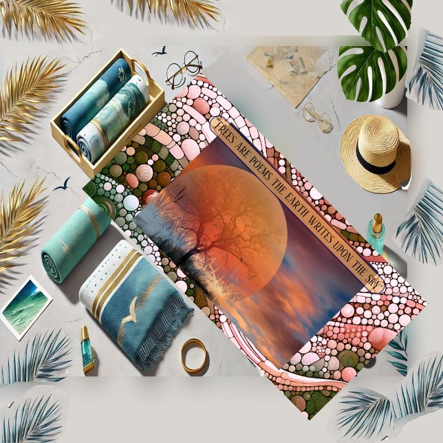 Trees Are Poems The Earth Writes Upon The Sky Fun Beach Towel (Trees Are Poems The Earth Writes Upon The Sky Fun Beach Towel)