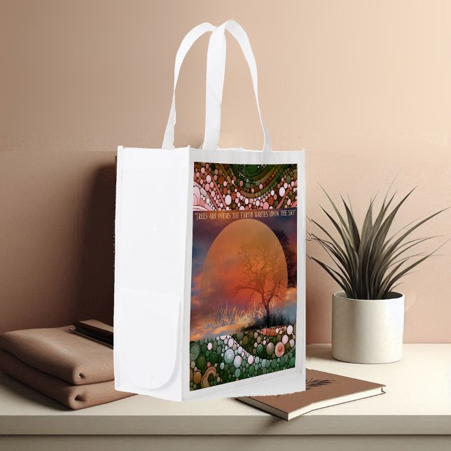 Trees are poems the earth writes upon the sky  grocery bag (Trees are poems the earth writes upon the sky grocery bag)
