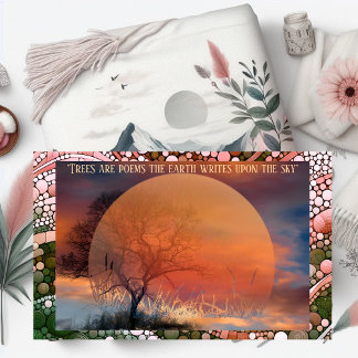 Trees are poems the earth writes upon the sky throw blanket