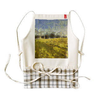 Trees at the top of a slope zazzle HEART apron