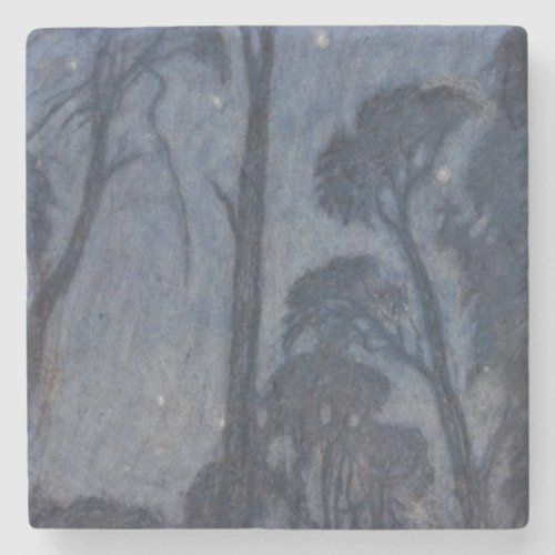 Trees at Twilight by Edward Robert Hughes Stone Coaster