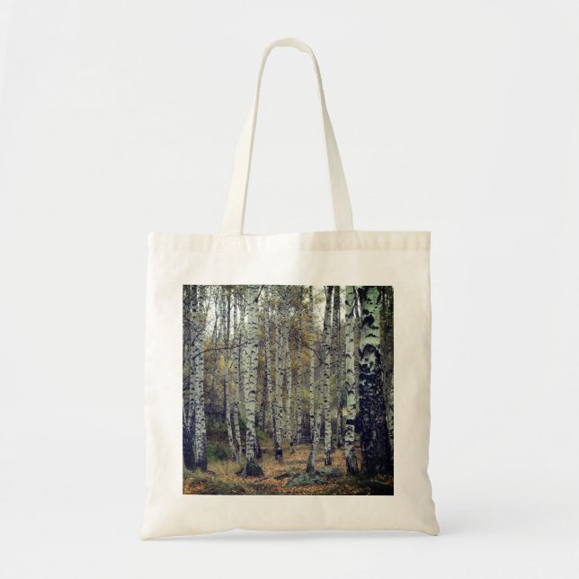 Trees Birch Forrest Autumn Photo Budget Tote (Front)