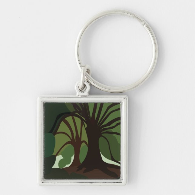 Trees Botanical Nature  Keychain (Front)