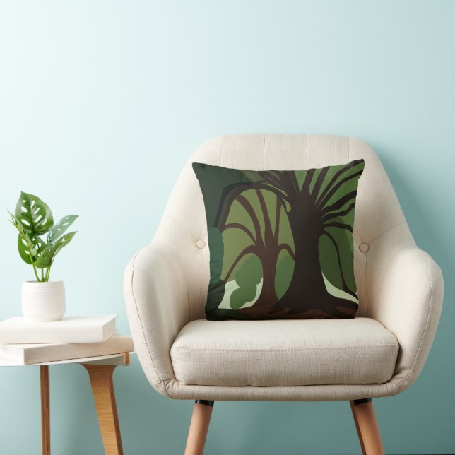Trees Botanical Nature Throw Pillow (Chair)