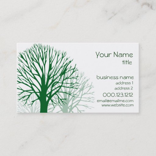 Customizable Trees Business Card TEMPLATE