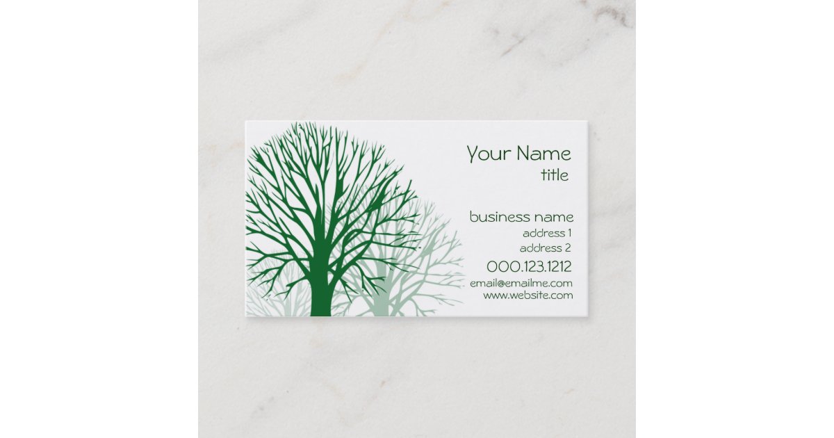Trees Business Card TEMPLATE Zazzle