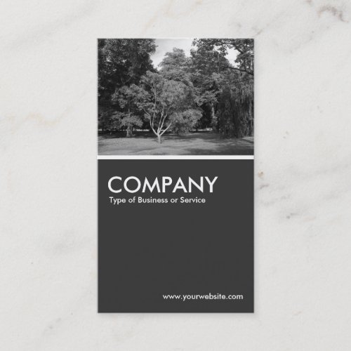 Trees Bute Park Cardiff BW _ 80pc Gray Business Card