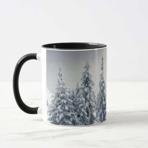 Trees Covered With Hoarfrost And Snow Mug