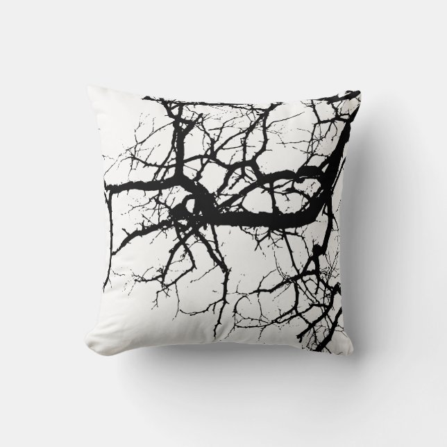 Tree's dark branches throw pillow (Front)