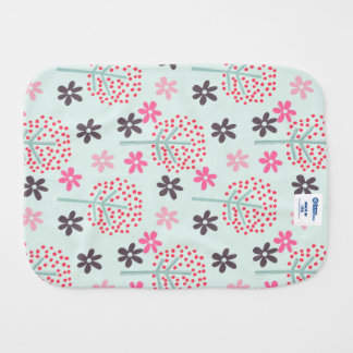 Trees, Flowers, and Panda Bears Baby Burp Cloth