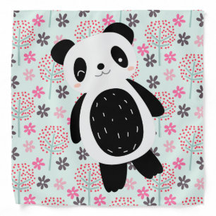Trees, Flowers, and Panda Bears Bandana