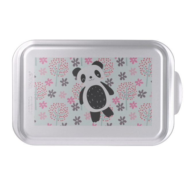 Trees, Flowers, and Panda Bears Cake Pan (Front)