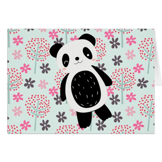 Trees, Flowers, and Panda Bears Cards (Front Horizontal)