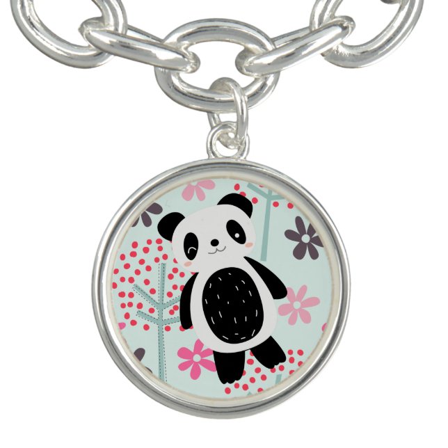 Trees, Flowers, and Panda Bears Charm Bracelet (Design)
