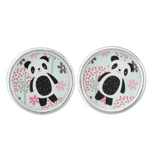 Trees, Flowers, and Panda Bears Cufflinks