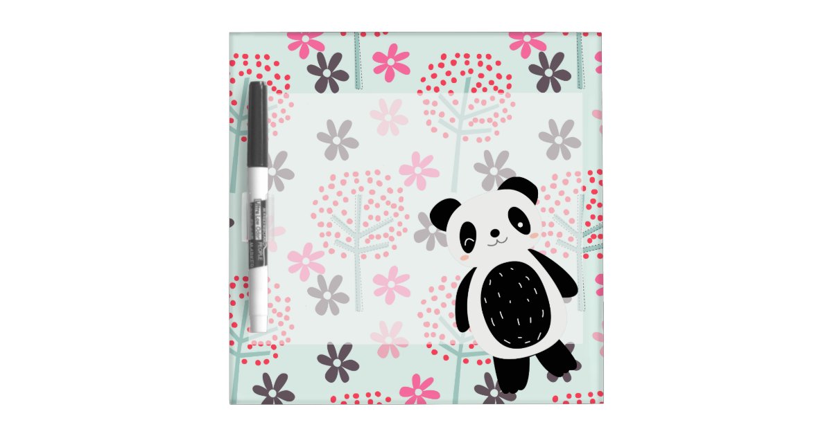 Trees, Flowers, and Panda Bears Dry Erase Board | Zazzle
