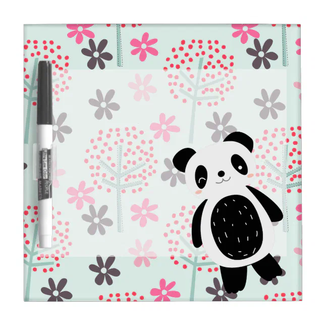 Trees, Flowers, and Panda Bears Dry Erase Board | Zazzle
