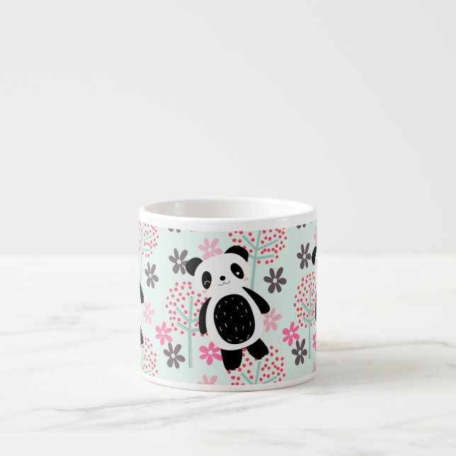 Trees, Flowers, and Panda Bears Espresso Cup (Front)
