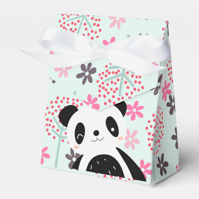 Trees, Flowers, and Panda Bears Favor Boxes (Front Side)