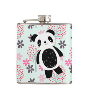 Trees, Flowers, and Panda Bears Flask