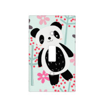 Trees, Flowers, and Panda Bears Light Switch Cover