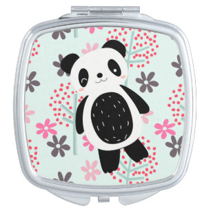 Trees, Flowers, and Panda Bears Mirror For Makeup
