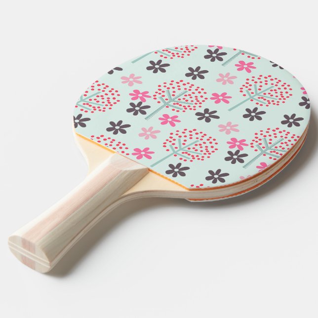 Trees, Flowers, and Panda Bears Ping-Pong Paddle (Back Angle)
