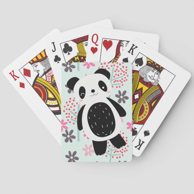 Trees, Flowers, and Panda Bears Poker Cards (Back)