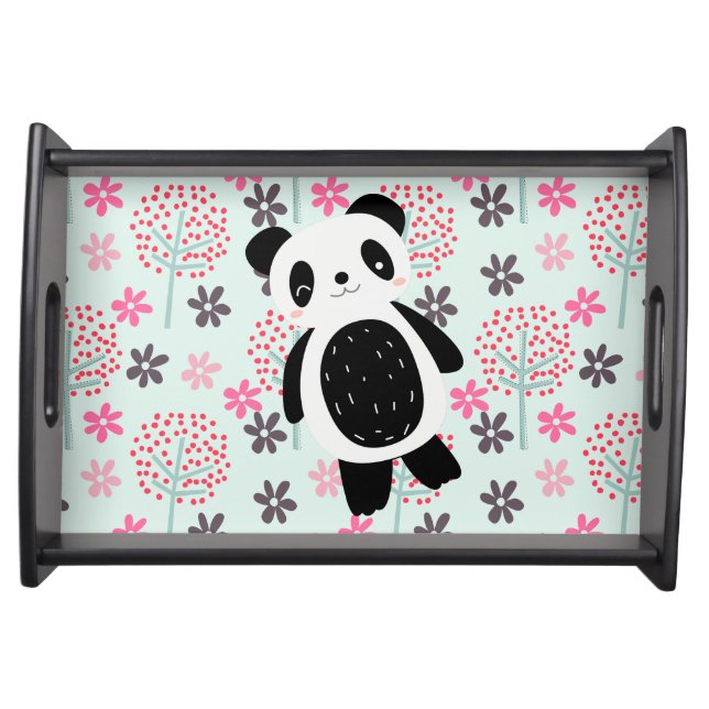 Trees, Flowers, and Panda Bears Serving Tray (Front)