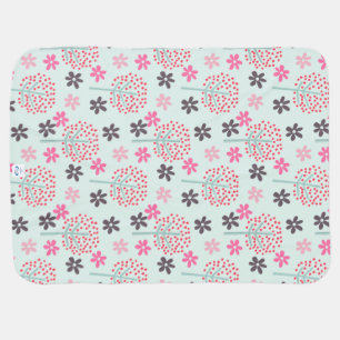 Trees, Flowers, and Panda Bears Swaddle Blanket