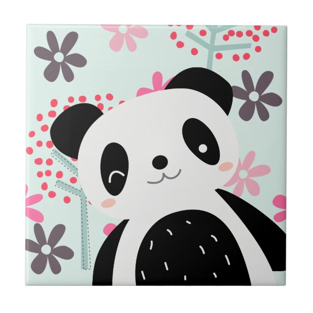 Trees, Flowers, and Panda Bears Tile (Front)